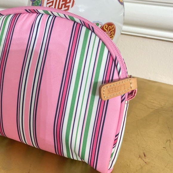Ralph Lauren striped cosmetic makeup travel case - Picture 5 of 7